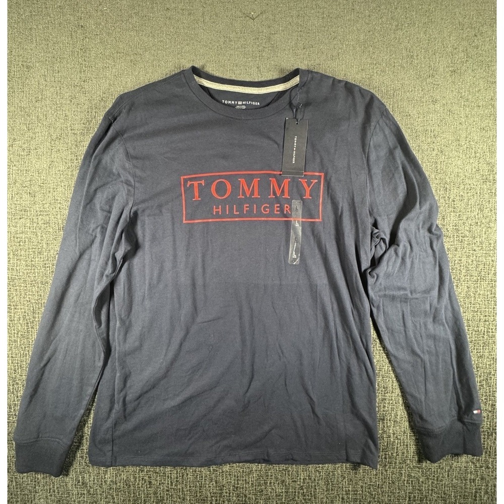 TOMMY HILFIGER Long Sleeve Men's Large Navy‎ NWT